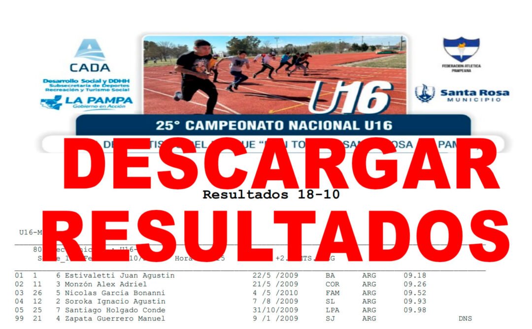 Gran Inicio del Campeonato Nacional U16 en Santa Rosa: Emoción en la Primera Jornada y Resultados Disponibles