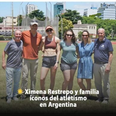 Ximena Restrepo y familia, íconos del atletismo, en Argentina