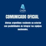 Convocatoria de CADA a atletas argentinos en el exterior