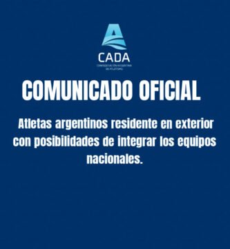 Convocatoria de CADA a atletas argentinos en el exterior