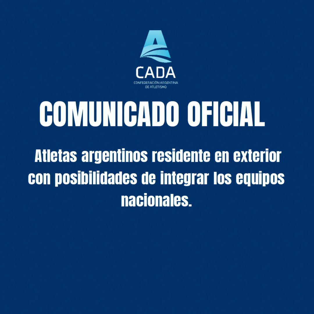 Convocatoria de CADA a atletas argentinos en el exterior