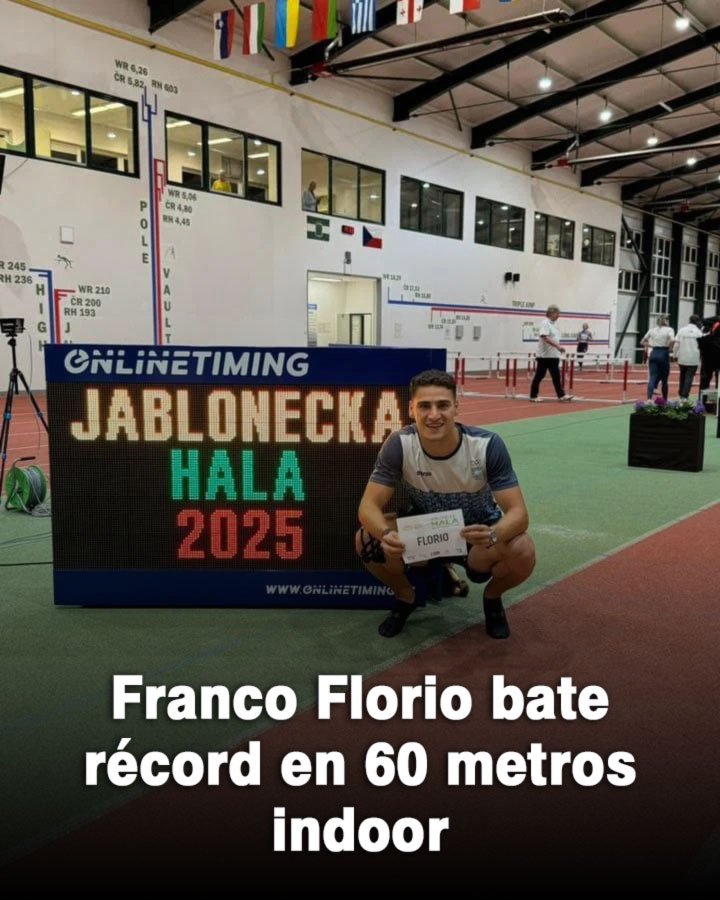 Franco Florio bate récord en 60 metros indoor