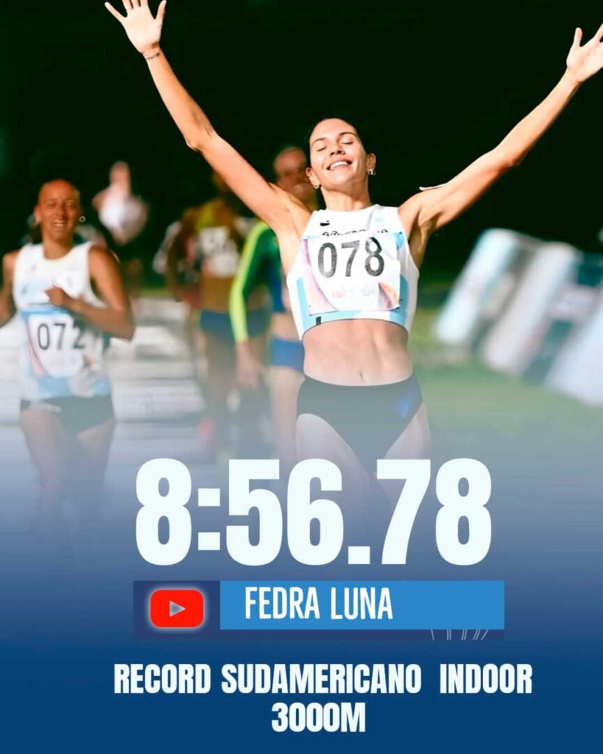 Fedra Luna logra el récord sudamericano «indoor» en 3.000 metros