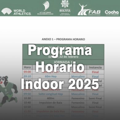 Programación confirmada para el Sudamericano Indoor