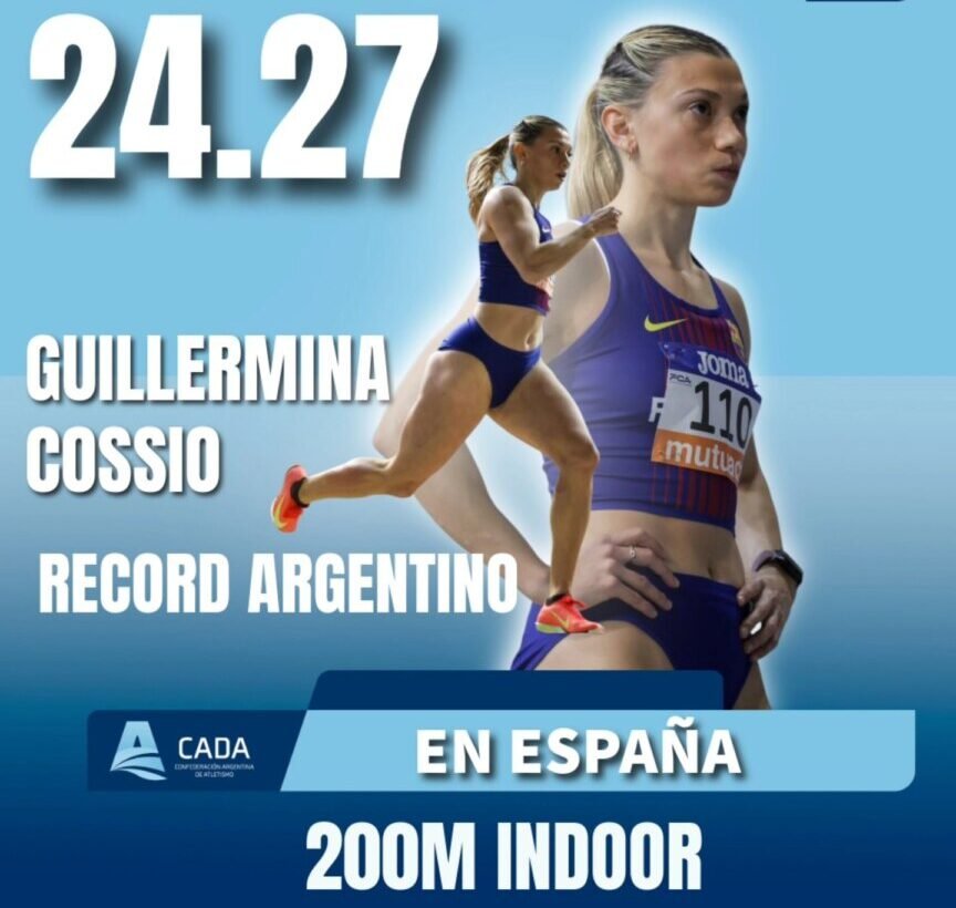 Guillermina Cossio bate el récord argentino indoor de 200 metros con 24.27 en España