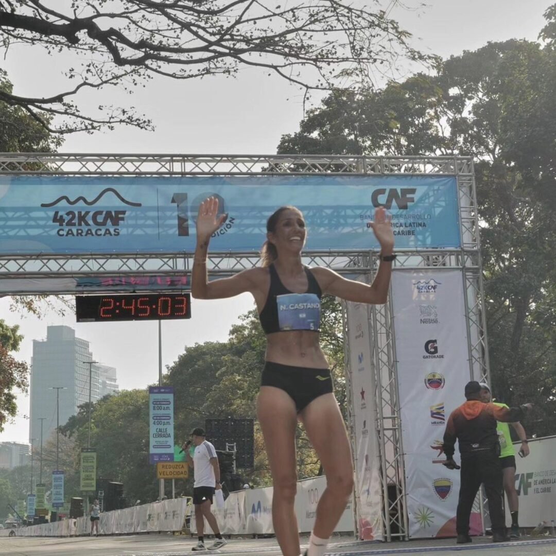 Natacha Castaño fue tercera en el Maratón CAF de Caracas