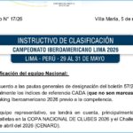 Boletín CADA Nº 17/26: instructivo de clasificación al Campeonato Iberoamericano Lima 2026