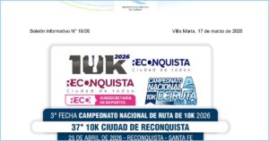 Boletín N° 19/26: nuevo formato y puntuación del Campeonato Nacional de Ruta 10K