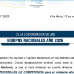Boletín N° 20/26: criterios y marcas referenciales para la conformación de los equipos nacionales 2026